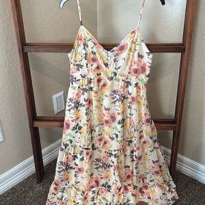 Pink blush maternity midi dress, size medium. Great used condition, worn once.